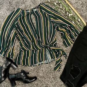 Forever 21 Multicolor Striped Blouse